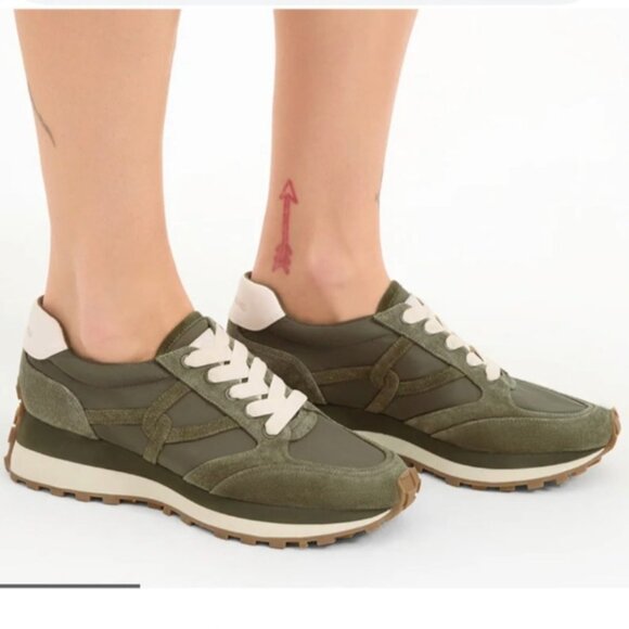 Veronica Beard Valentina Army Green Sneakers Women Size 6.5 - Picture 12 of 13